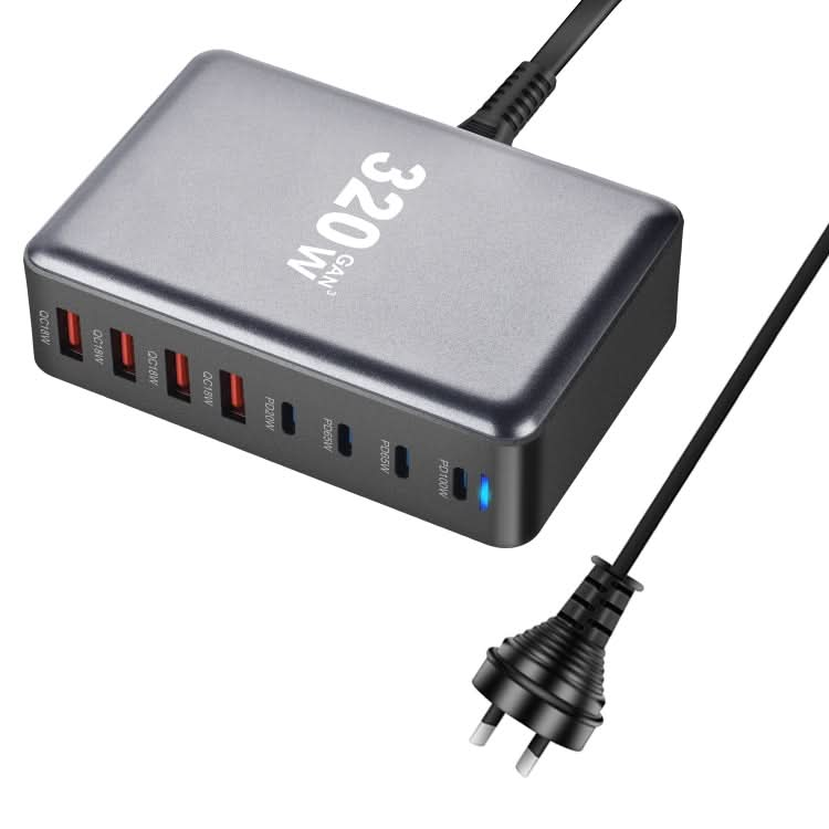 YMX-320W GaN 320W USB x 4, USB-C / Type-C x 4 Fast Charger