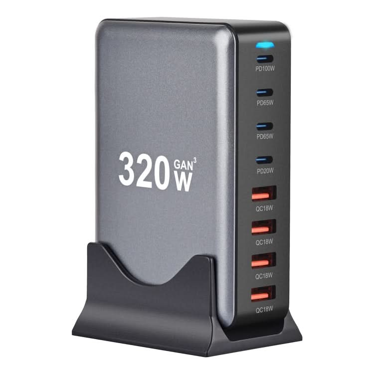 YMX-320W GaN 320W USB x 4, USB-C / Type-C x 4 Fast Charger