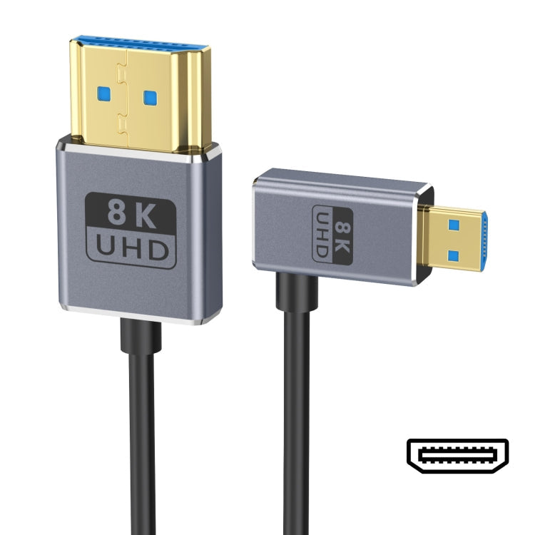 30cm Coaxial Micro HDMI to HDMI 8K UHD 48Gbps Video Connection Cable-Reluova