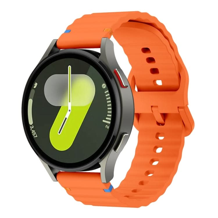 Wave Pattern Stitched Silicone Watch Band