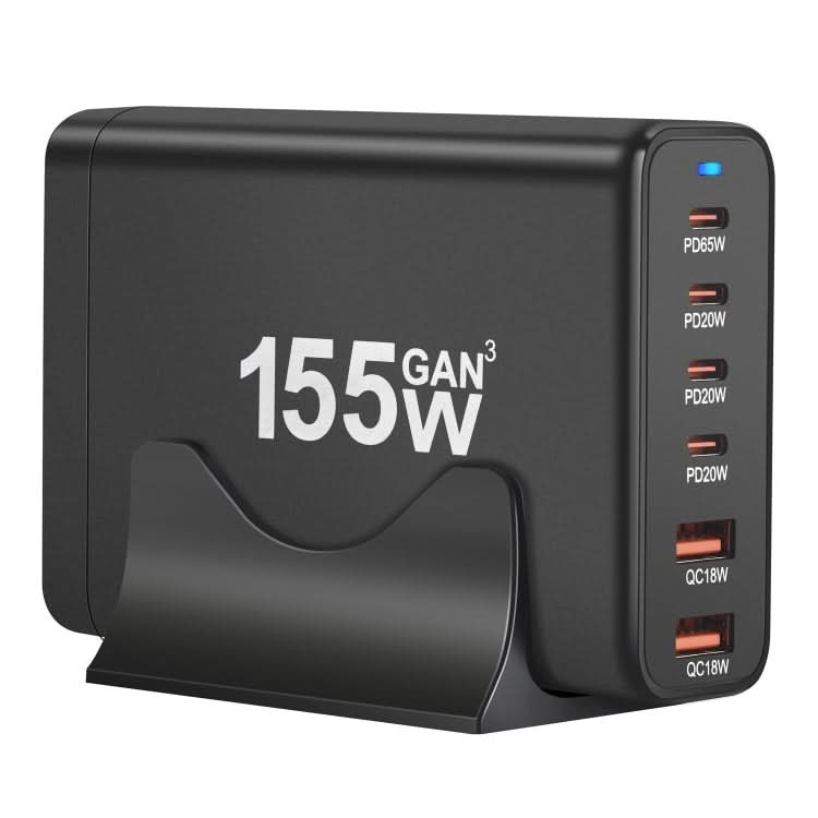 155W 4Type-C, 2USB 6-Ports Desktop Fast Charger