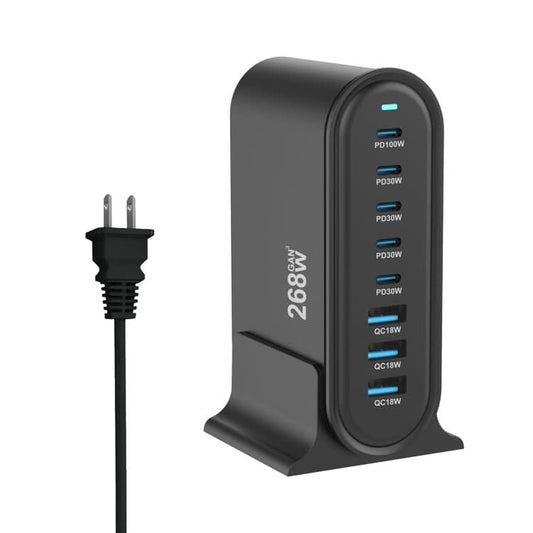 YMX-968 268W 5Type-C, 3USB 8-Ports Desktop Fast Charger