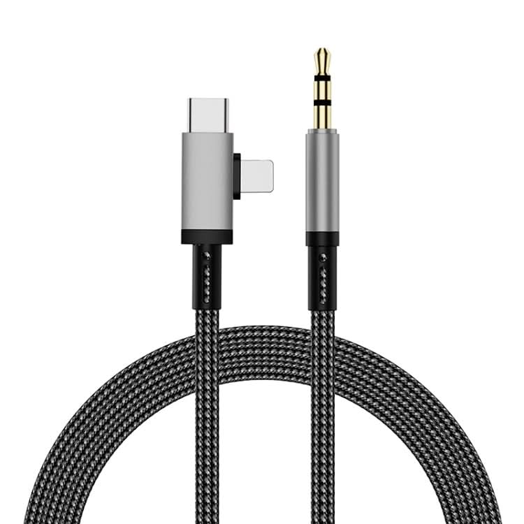 2 in 1 8 Pin, USB-C / Type-C to 3.5mm Car AUX Audio Adapter Cable