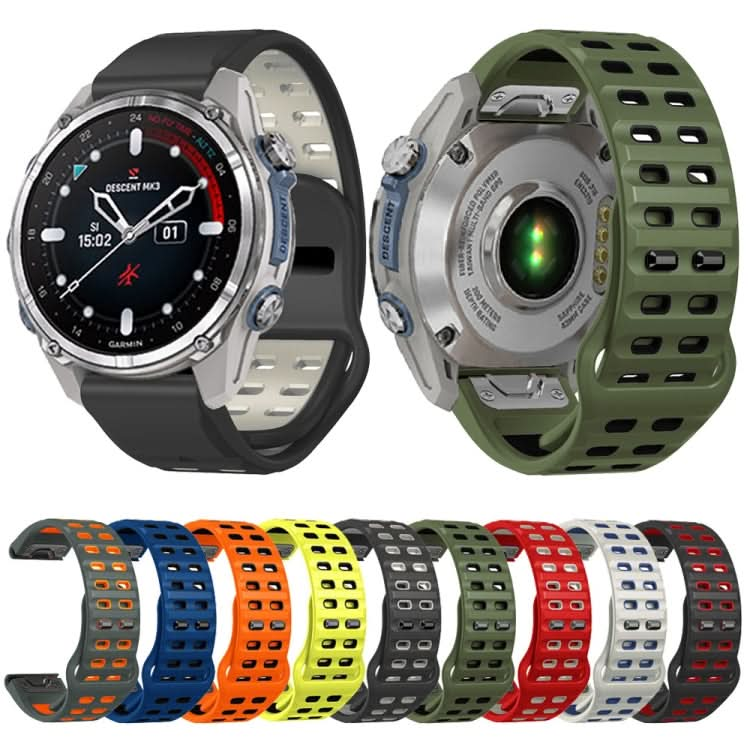 Two Color Rivets Buckle Quick Release Silicone Watch Band