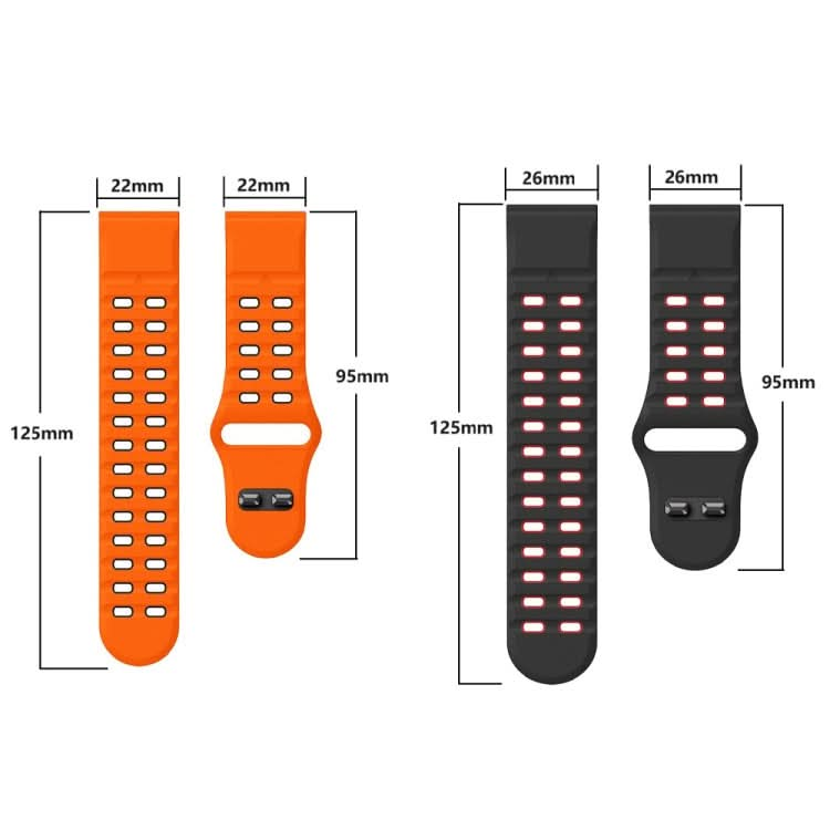 Two Color Rivets Buckle Quick Release Silicone Watch Band