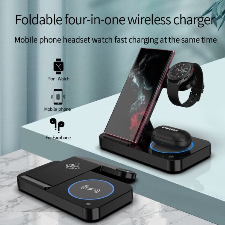 B18 4 in 1 Mobile Phone / Earphone Universal Foldable Wireless Charger