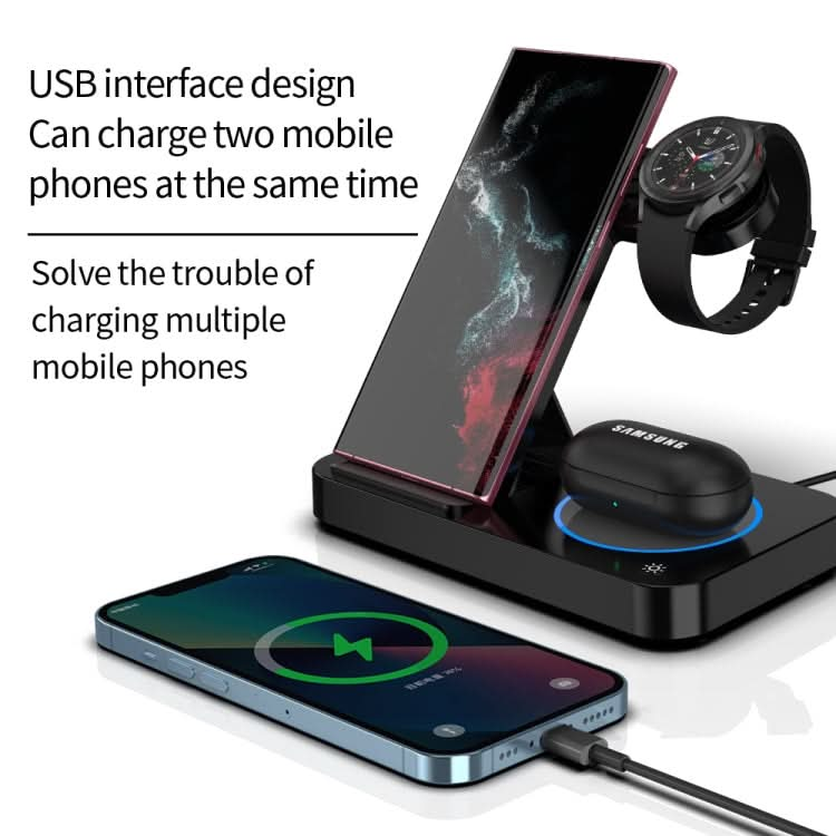 B18 4 in 1 Mobile Phone / Earphone Universal Foldable Wireless Charger