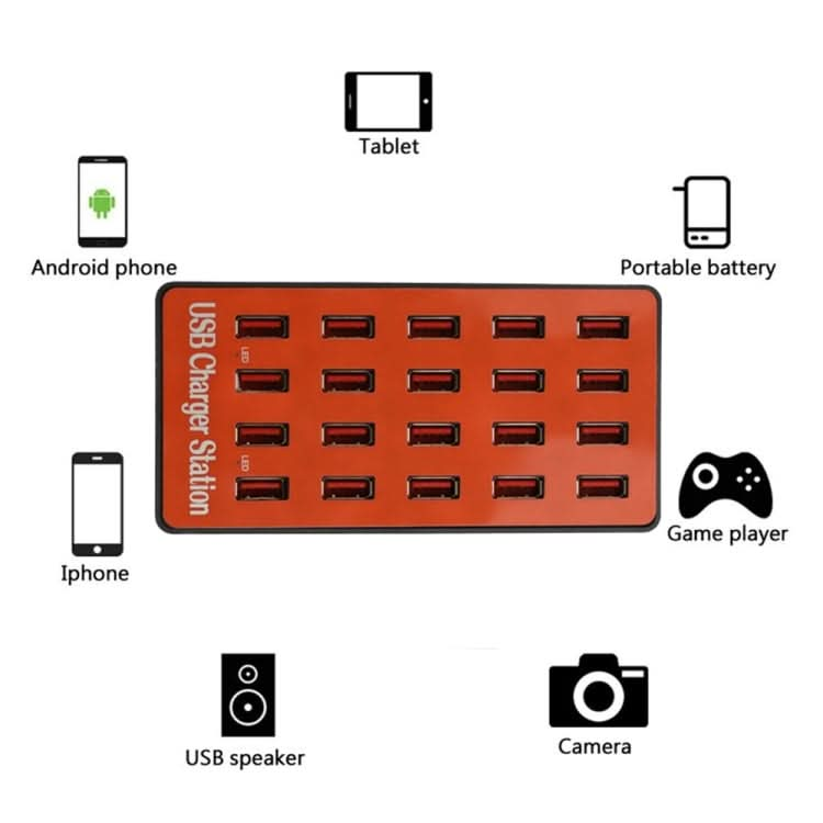 WLX-A5 90W 20 Ports USB Automatic Allocation Smart Charging Station with Indicator Light