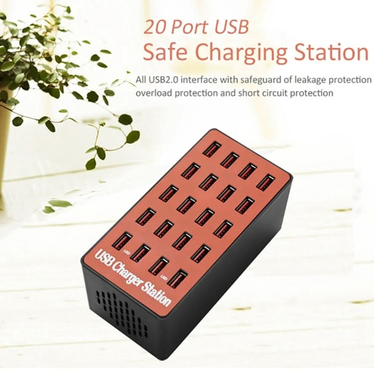 WLX-A5 90W 20 Ports USB Automatic Allocation Smart Charging Station with Indicator Light