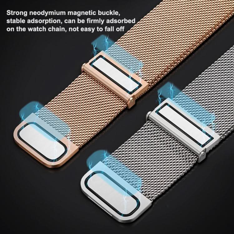 Daul-section Magnetic Milan Steel Mesh Watch Band