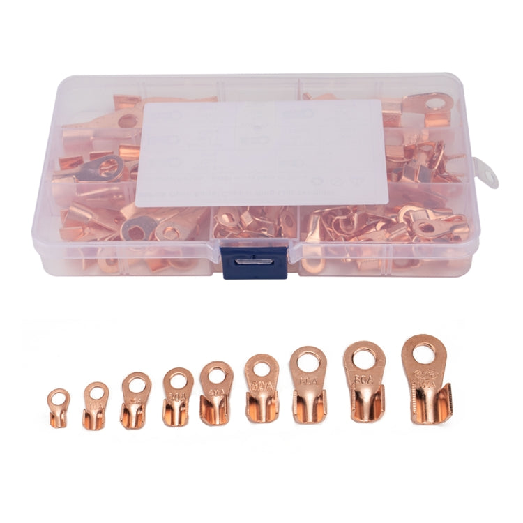 140 PCS Icstation Open Barrel Pure Copper Ring Lug Wire Crimp Terminals Assortment Kit