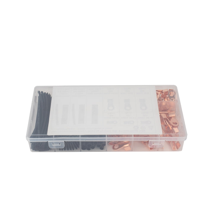 245 PCS Icstation Open Barrel Pure Copper Ring Lug Wire Crimp Terminals Assortment Kit with Heat Shrink Tube-Reluova