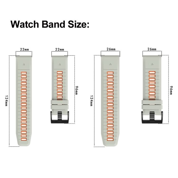 Two Color Quick Release Silicone Watch Band with Tool