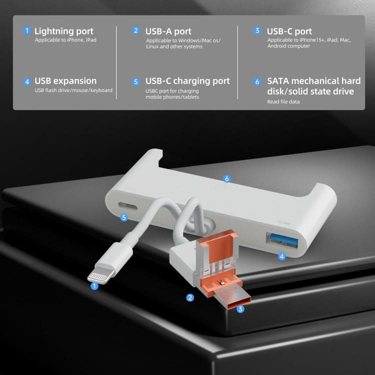 NK-1046TL Pro USB-C / Type-C, 8 Pin, USB to USB-C / Type-C, USB, SATA Interface Multi-function Adapter