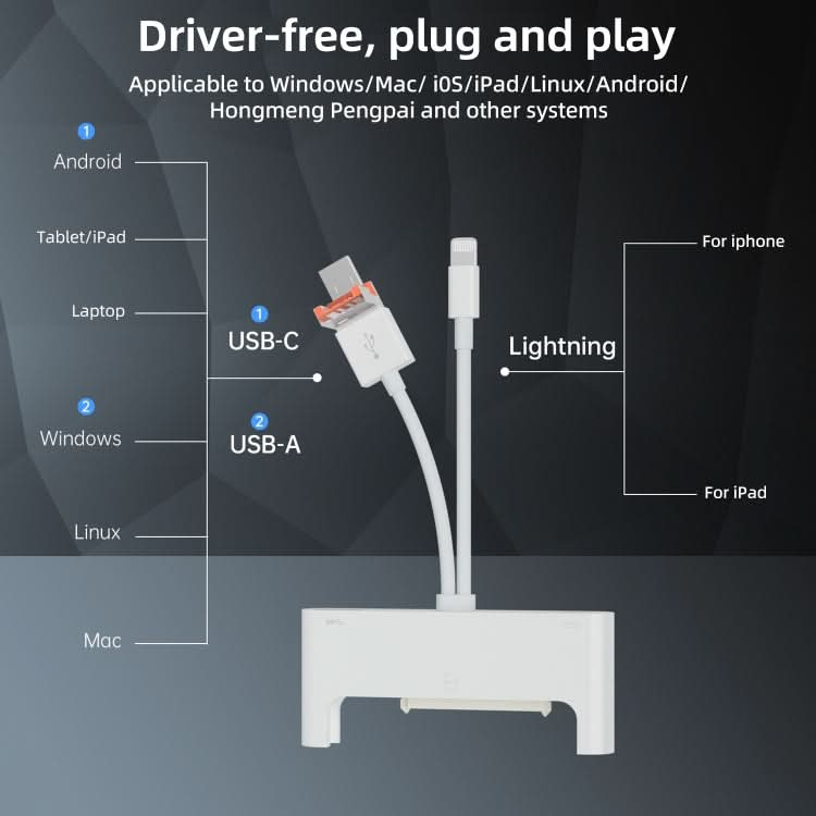 NK-1046TL Pro USB-C / Type-C, 8 Pin, USB to USB-C / Type-C, USB, SATA Interface Multi-function Adapter