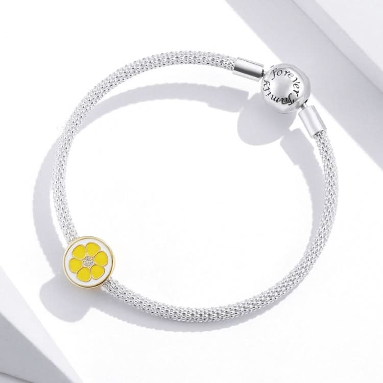 S925 Sterling Silver Fresh Lemon Beads DIY Bracelet Necklace Accessories