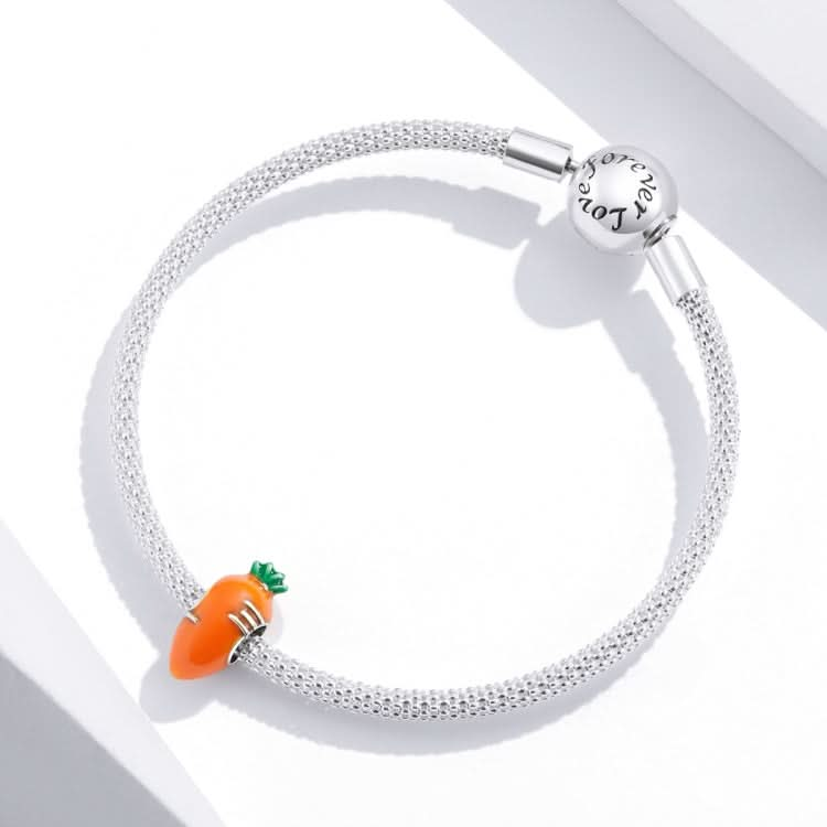 S925 Sterling Silver Cute Radish Carrot Beads DIY Bracelet Necklace Accessories Reluova