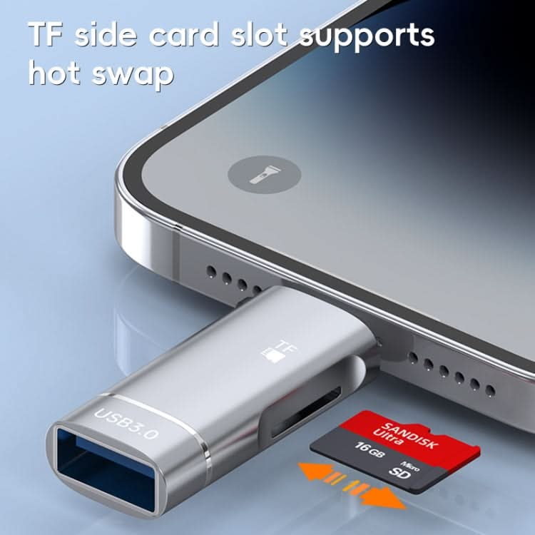 2 in 1 8 Pin to USB and TF Card Reader Adapter