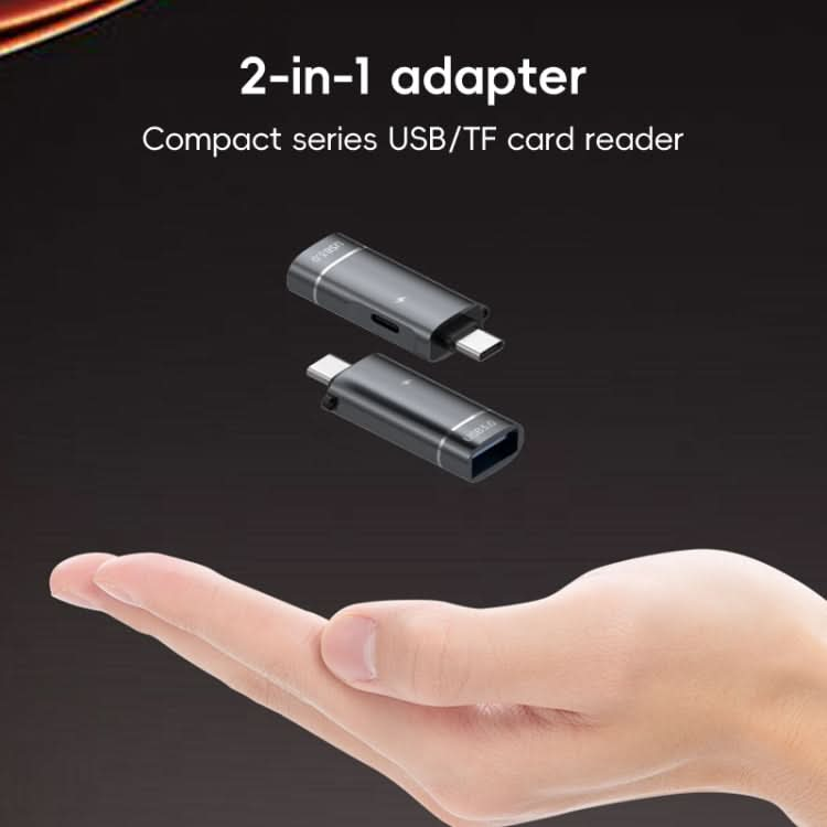 2 in 1 8 Pin to USB and Type-C Charging OTG Adapter