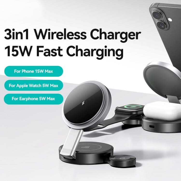 USAMS CD234 Folding 3-in-1 Magnetic Wireless Fast Charger