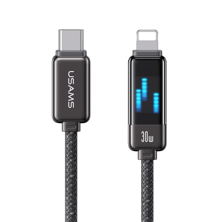 USAMS SJ743 30W USB-C / Type-C to 8 Pin Zinc Alloy Fast Data Cable, Length: 1.2m