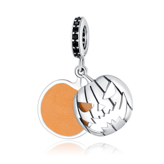 S925 Sterling Silver Evil Pumpkin Smiling Face Pendant DIY Bracelet Necklace Accessories