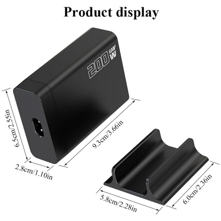 200W GaN 4 Type-C 2 USB Multi Ports Sharing Desktop Charger