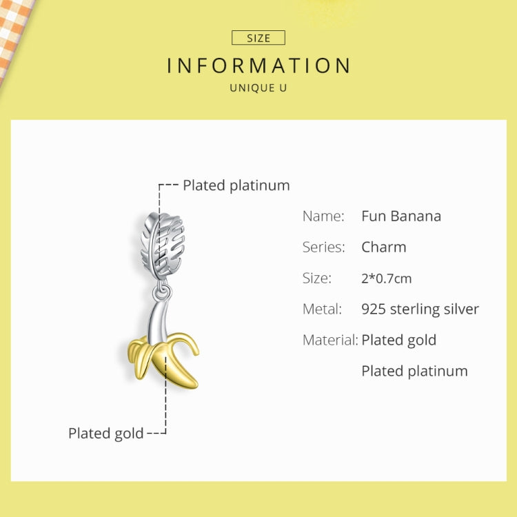 S925 Sterling Silver Banana Fruit Pendant DIY Bracelet Necklace Accessories Reluova