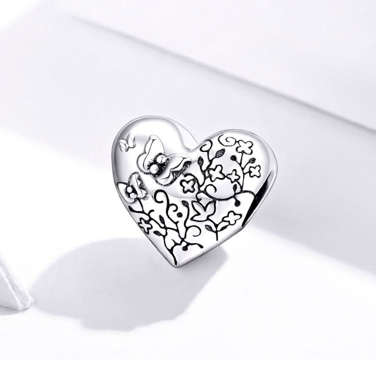 S925 Sterling Silver Heart Shaped Vine Butterfly Beads DIY Bracelet Necklace Accessories Reluova