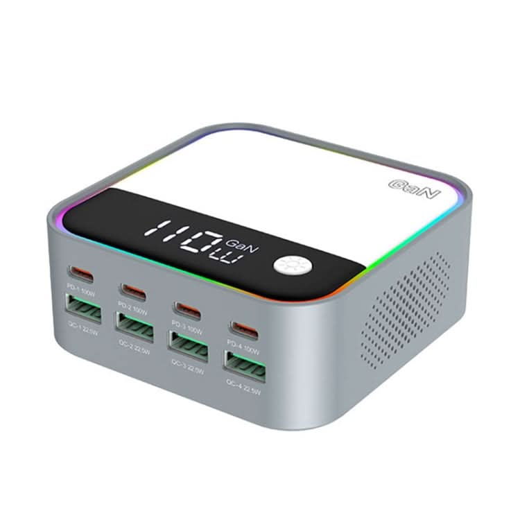 WLX-M8 120W Smart Digital Display Multi-Port Desktop Charger Dock Station