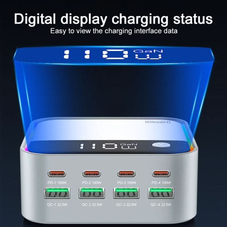 WLX-M8 120W Smart Digital Display Multi-Port Desktop Charger Dock Station