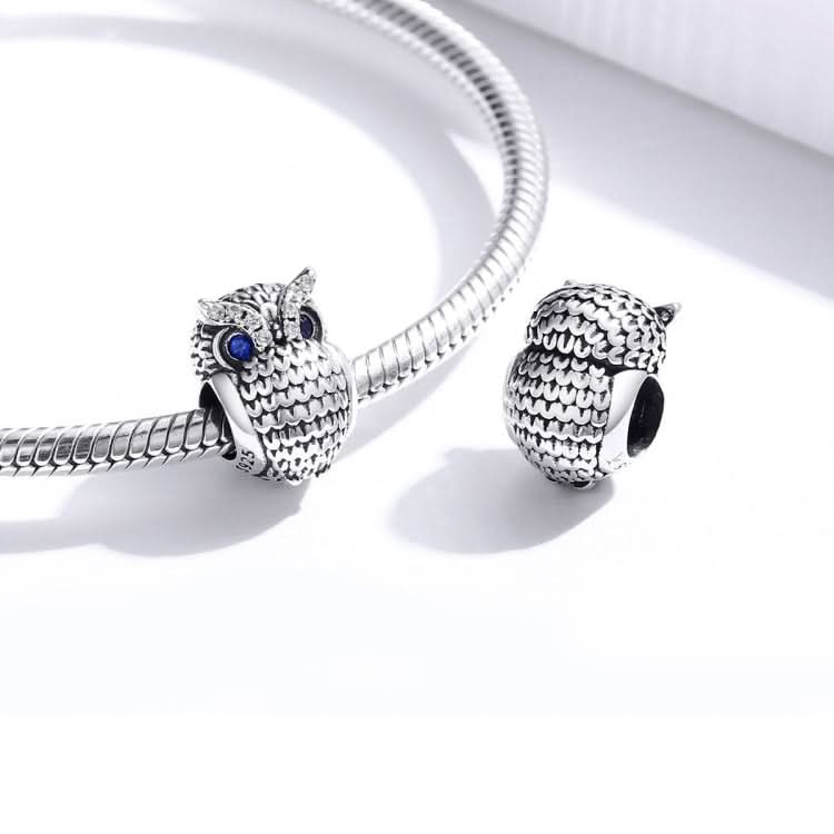 S925 Sterling Silver Owl Beads DIY Bracelet Necklace Accessories