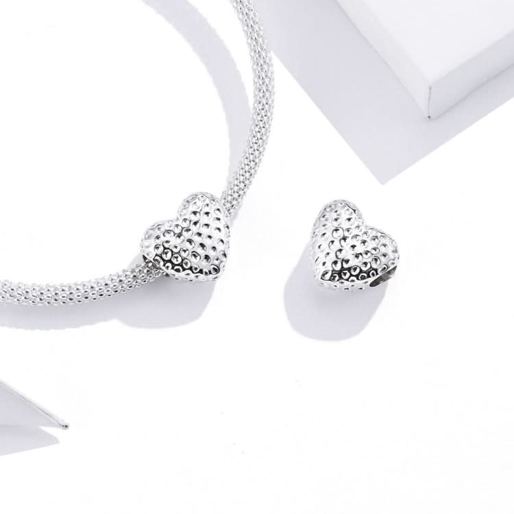 S925 Sterling Silver Shining Heart Beads DIY Bracelet Necklace Accessories