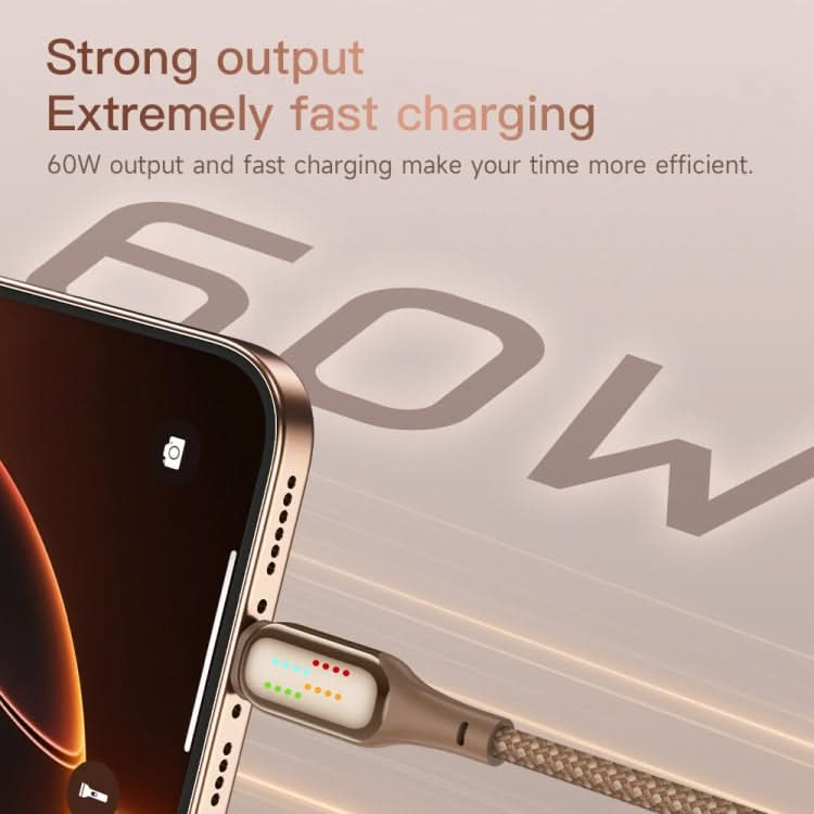 TOTUDESIGN CB-18-PD 1.2m Glowing USB-C Type-C to 8 Pin PD Charging Data Cable