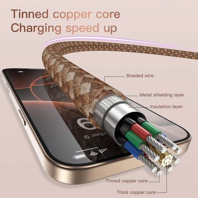 TOTUDESIGN CB-18-L 1.2m Glowing USB-A to 8 Pin Charging Data Cable