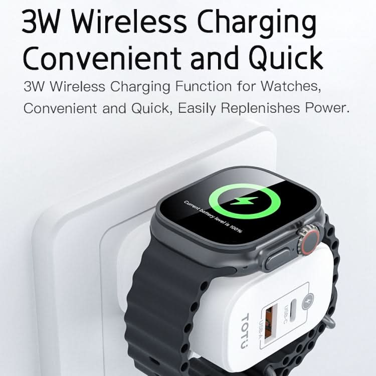 TOTUDESIGN UW128 23W USB-A to Type-C GaN Watch Fast Charging Travel Charger