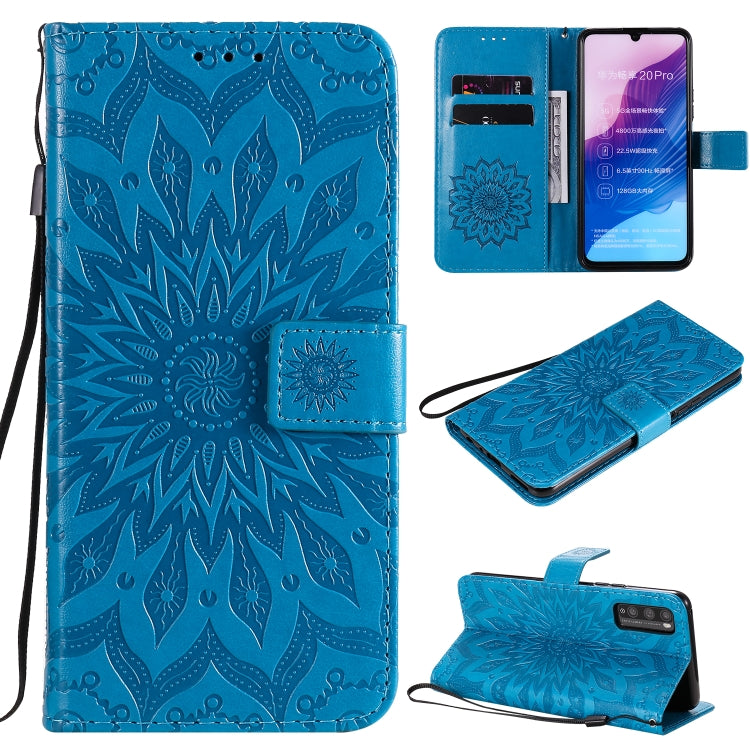 Pressed Printing Sunflower Pattern Horizontal Flip PU Leather Case Holder & Card Slots & Wallet & Lanyard, Series 2