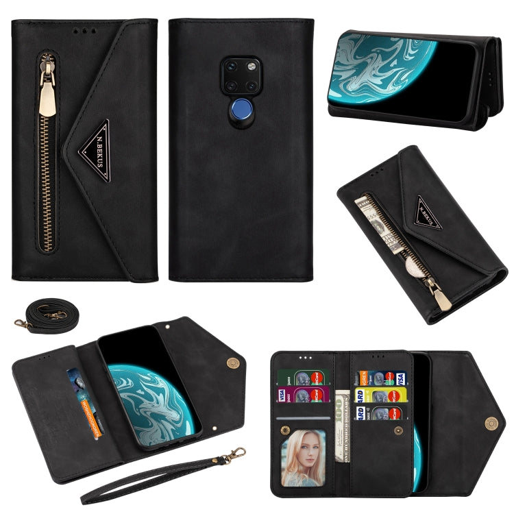 Skin Feel Zipper Horizontal Flip Leather Case with Holder & Card Slots & Photo Frame & Lanyard & Long Rope, Series 3