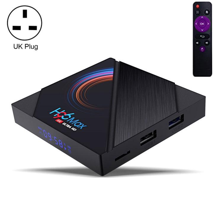 H96 Max 6K Ultra HD Smart TV Box with Remote Controller, Android 10.0, Allwinner H616 Quad Core ARM Cortex-A53, 2GB+16GB, TF Card / USBx2 / AV / HDMI / WIFI, Reluova