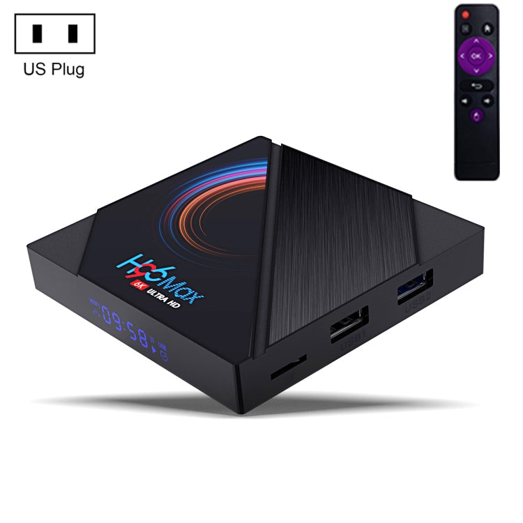 H96 Max 6K Ultra HD Smart TV Box with Remote Controller, Android 10.0, Allwinner H616 Quad Core ARM Cortex-A53, 4GB+32GB, TF Card / USBx2 / AV / HDMI / WIFI,