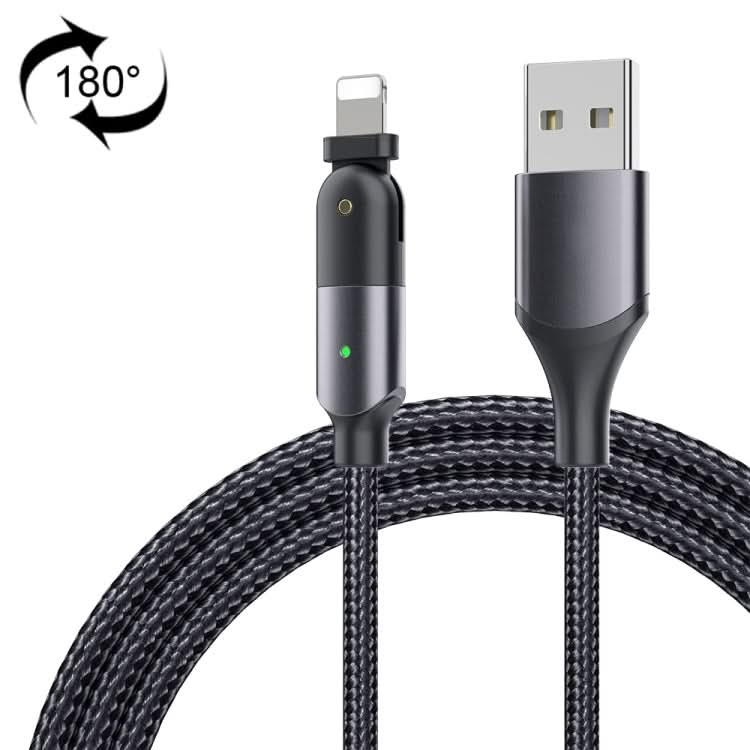 2.4A USB to 8 Pin 180 Degree Rotating Elbow Charging Cable