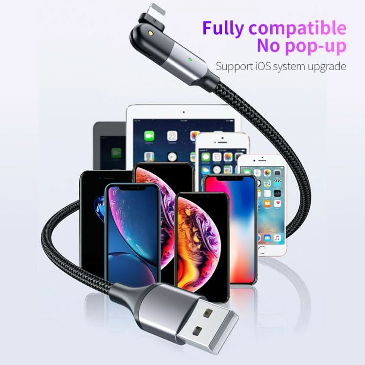 2.4A USB to 8 Pin 180 Degree Rotating Elbow Charging Cable