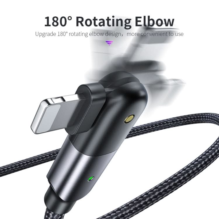 2.4A USB to 8 Pin 180 Degree Rotating Elbow Charging Cable