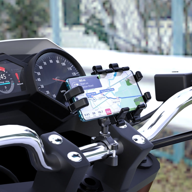 WUPP CS-1098A1 Motorcycle Aluminum Alloy Eight-jaw Mobile Phone Charging Holder with Switch