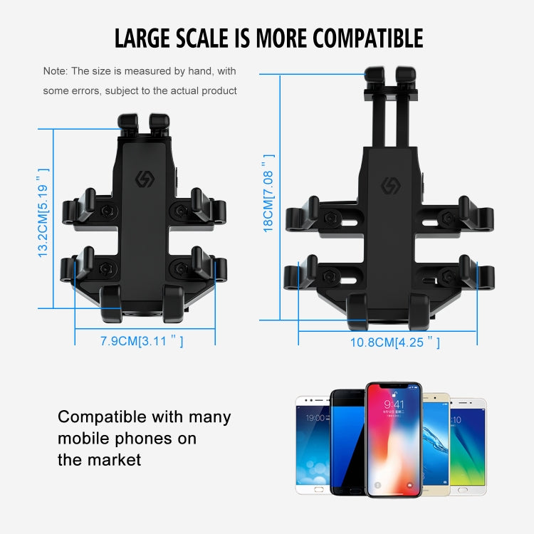 WUPP CS-1098A1 Motorcycle Aluminum Alloy Eight-jaw Mobile Phone Charging Holder with Switch ÎҵÄÉ̵ê