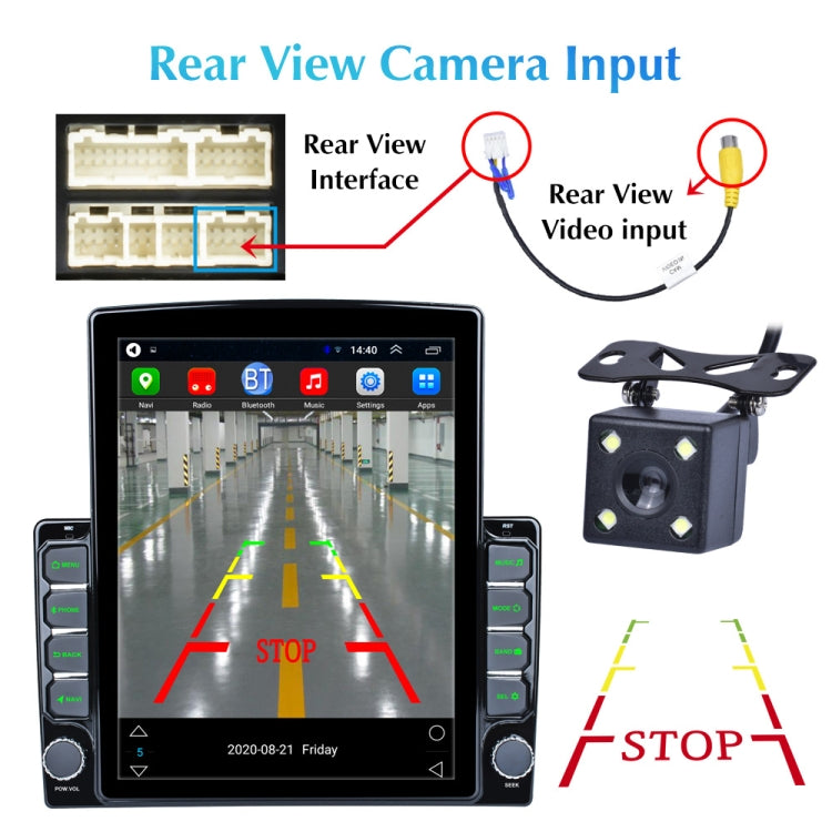 9.7 inch Vertical Screen 2.5D Glass Car Android Universal Player Navigator MP5 Integrated Machine Support Phone Link / GPS / FM / Steering Wheel Control