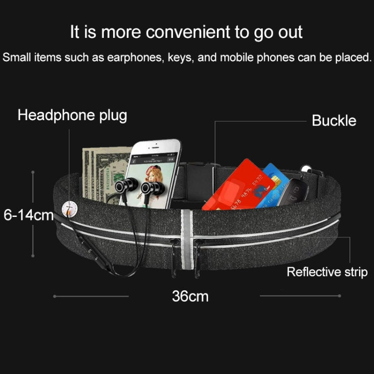 YS13 Outdoor Sport Waterproof Waist Bag Invisible Anti-theft Mobile Phone Storage Bag with Earphone Hole Reluova