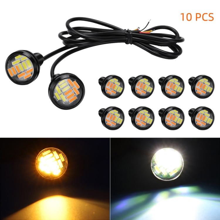 10 PCS 23mm 12LEDs SMD-4014 DC9-80V Motorcycle Eagle Eye Light