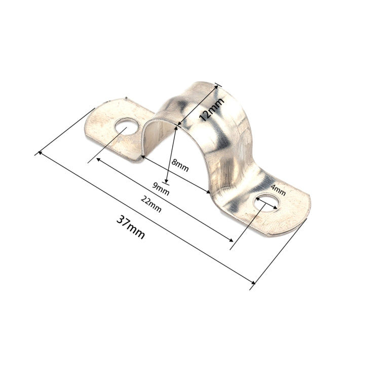 100 PCS M8 304 Stainless Steel Hole Tube Clips U-tube Clamp Connecting Ring Hose Clamp