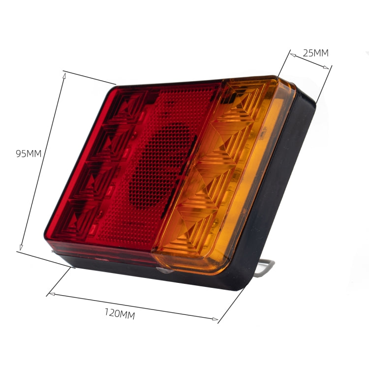 2 PCS Trailer / Truck B-type Square Shape 8LEDs Tail Light with License Plate Light Set